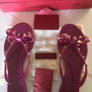Valentino Rockstud Jelly Sandal